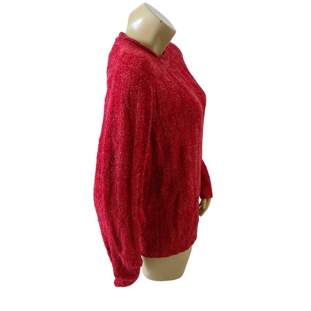Classic Elements Sparkly Red Holiday Sweater Wome… - image 3